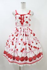 画像1: Angelic Pretty / Charming Cherryジャンパースカート Free 白 H-26-07-16-037-AP-OP-NS-ZH (1)