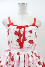 画像4: Angelic Pretty / Charming Cherryジャンパースカート Free 白 H-26-07-16-037-AP-OP-NS-ZH (4)