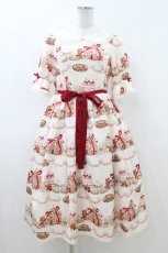 画像1: axes femme kawaii / お菓子の家柄ワンピース M アイボリー H-26-07-16-044-AX-OP-NS-ZH (1)