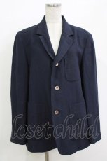 画像1: Jane Marple Dans Le Salon / Vintage linen blazer jacket M ネイビー H-26-07-16-1037-JM-JA-AK-ZH (1)