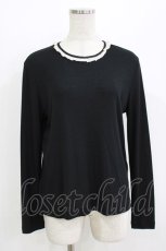 画像1: Jane Marple Dans Le Salon / AXIO fraise lace-trim pullover  ブラック H-26-07-16-1044-JM-TO-KB-ZH (1)