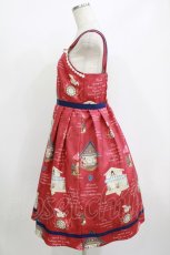 画像2: Emily Temple cute / Tick Tock Clockノースリーブワンピース  レッド H-26-07-16-1006-ET-OP-KB-ZH (2)