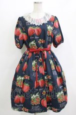 画像1: Leur Getter / Strawberry Garden袖付きワンピース L(トールサイズ) ネイビー H-26-07-16-1009-LU-OP-KB-ZH (1)