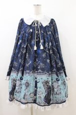 画像1: metamorphose / 黒猫と魔法の地図Aラインワンピース サイズ1 ネイビー H-26-07-16-023-ME-OP-NS-ZH (1)