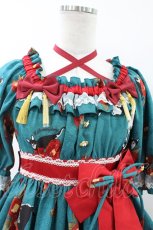 画像4: metamorphose / 椿爛漫〜ねこのかくれんぼ〜ワンピース サイズ1 碧緑色（グリーン系） H-26-07-16-024-ME-OP-NS-ZH (4)