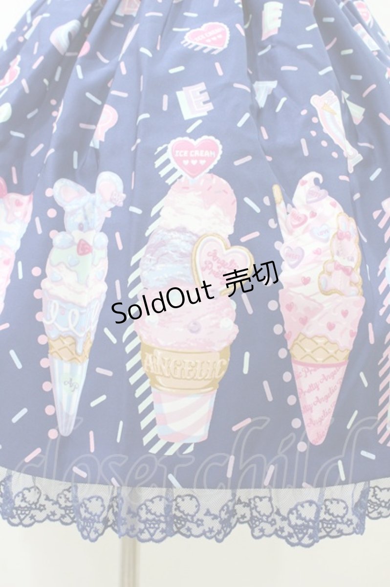 画像5: Angelic Pretty / Decoration Ice Creamジャンパースカート Free ネイビー H-26-07-16-026-AP-OP-NS-ZH (5)