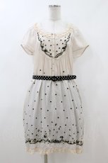 画像1: Cherir la femme / ベルト付き刺繍ワンピース M アイボリー H-26-07-17-031-LO-OP-NS-ZH (1)