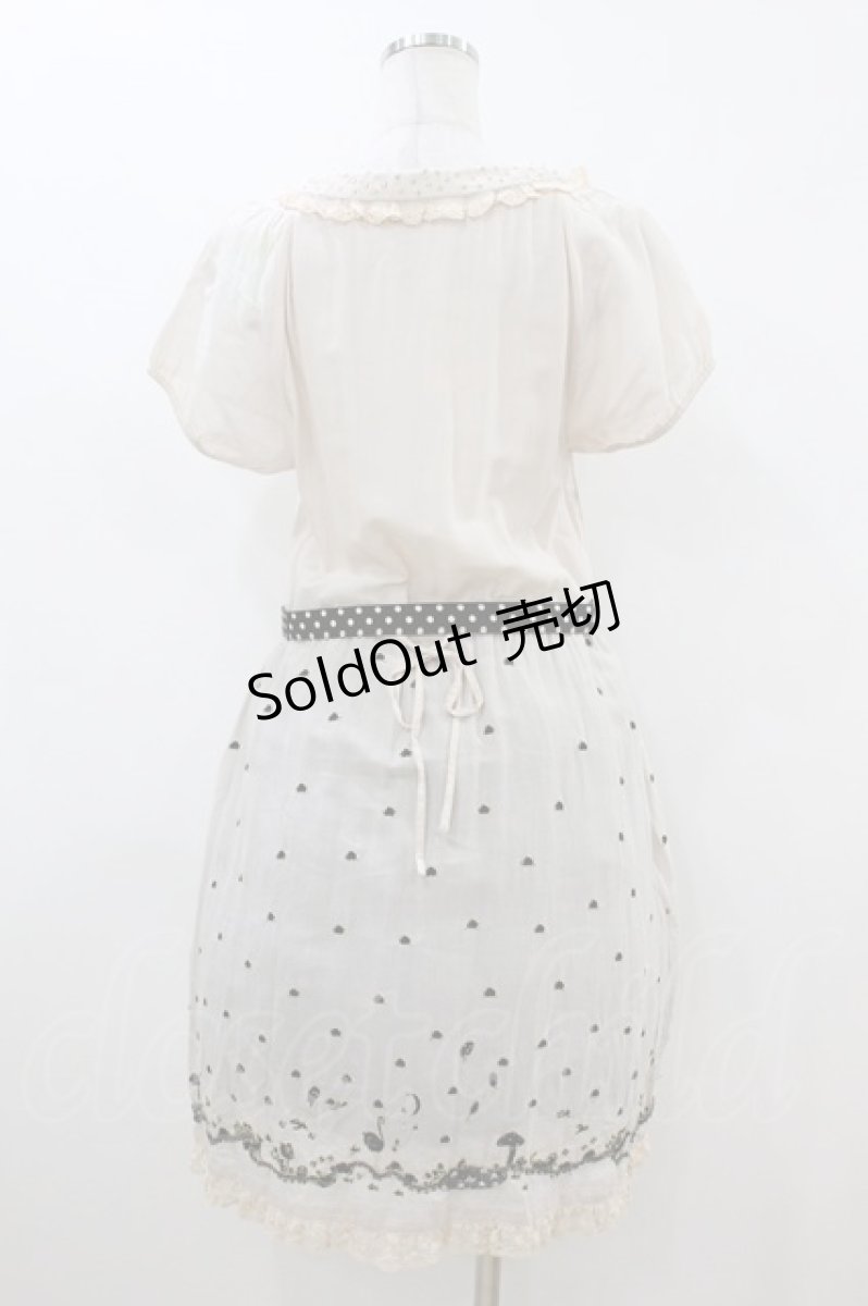 画像2: Cherir la femme / ベルト付き刺繍ワンピース M アイボリー H-26-07-17-031-LO-OP-NS-ZH (2)