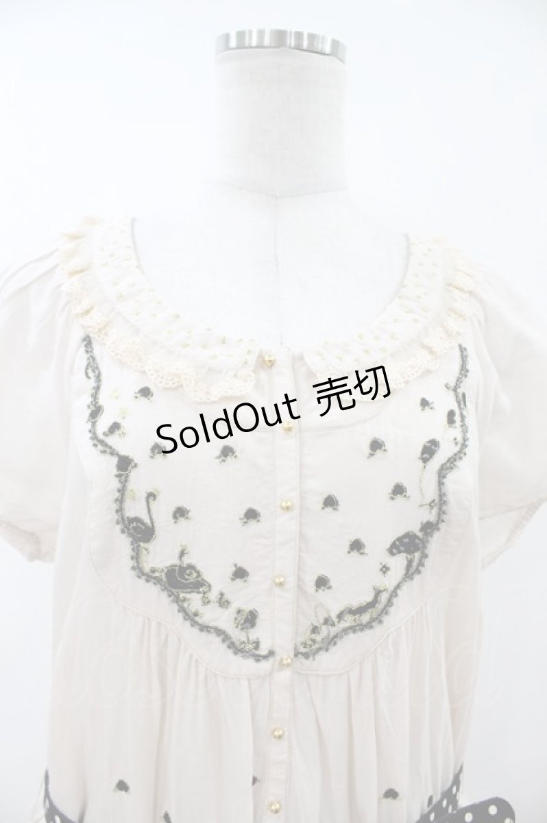 画像3: Cherir la femme / ベルト付き刺繍ワンピース M アイボリー H-26-07-17-031-LO-OP-NS-ZH (3)