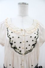 画像3: Cherir la femme / ベルト付き刺繍ワンピース M アイボリー H-26-07-17-031-LO-OP-NS-ZH (3)