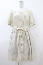 画像1: Franche Lippee / ウエストリボンワンピース M ベージュ H-26-07-17-032-LO-OP-NS-ZH (1)
