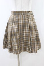 画像1: F i.n.t / ロゴ刺繍入りサイドプリーツチェックミニスカート Free BEIGE×WH H-26-07-17-042-CA-SK-NS-ZH (1)