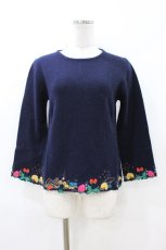 画像1: Franche Lippee / 刺繍ニット M ネイビー H-26-07-17-054-LO-TO-NS-ZH (1)