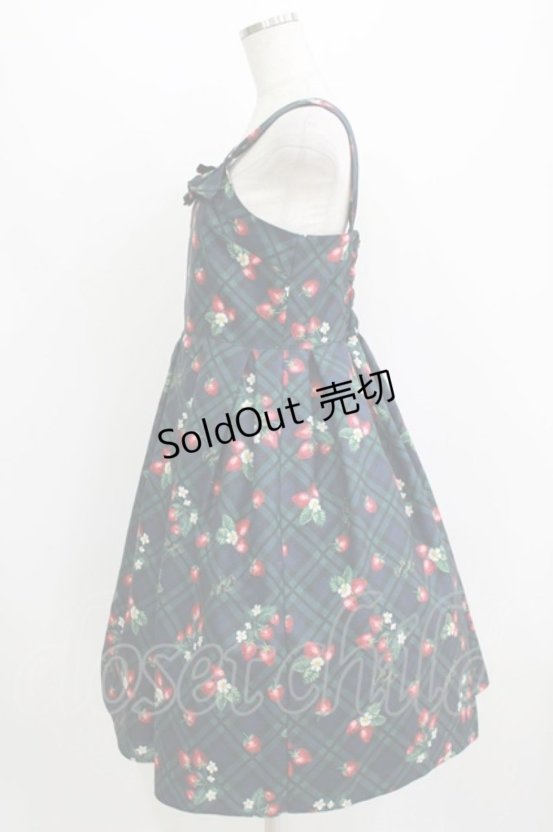 画像2: Emily Temple cute / Strawberry Tartanノースリーブワンピース  ブラックウォッチ H-26-07-17-1013-ET-OP-AK-ZH (2)