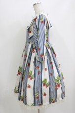 画像2: Melody BasKet / Stripe strawberryワンピース  ネイビー H-26-07-17-1003-LO-OP-KB-ZH (2)
