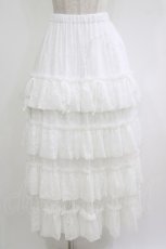 画像1: merry jenny / floral sheerチュールフリルスカート F オフホワイト H-26-07-17-1023-LO-SK-AK-ZH (1)