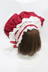 画像2: BABY,THE STARS SHINE BRIGHT / Rose Lace Rococoボンネット  エンジ H-26-07-17-002-BA-AC-NS-ZH (2)