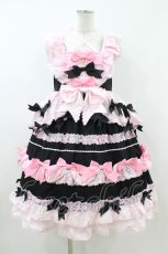 画像1: BABY,THE STARS SHINE BRIGHT / Cutie Whipped cream parfaitジャンパースカート Free ブラック H-26-07-17-021-BA-OP-NS-ZH (1)