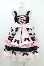 画像2: BABY,THE STARS SHINE BRIGHT / Cutie Whipped cream parfaitジャンパースカート Free ブラック H-26-07-17-021-BA-OP-NS-ZH (2)