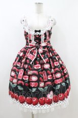 画像1: Angelic Pretty / Cherry Jam Labelジャンパースカート Free ブラック H-26-07-17-022-AP-OP-NS-ZH (1)