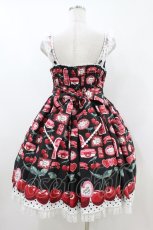 画像2: Angelic Pretty / Cherry Jam Labelジャンパースカート Free ブラック H-26-07-17-022-AP-OP-NS-ZH (2)