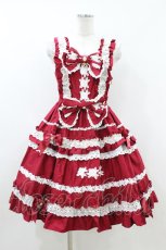 画像1: BABY,THE STARS SHINE BRIGHT / Rose Lace Rococoジャンパースカート Free エンジ H-26-07-17-024-BA-OP-NS-ZH (1)