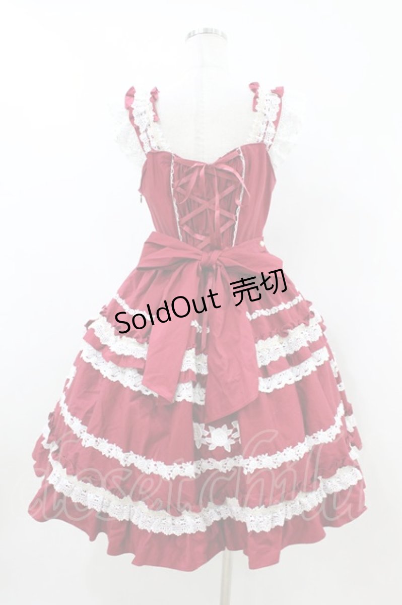画像2: BABY,THE STARS SHINE BRIGHT / Rose Lace Rococoジャンパースカート Free エンジ H-26-07-17-024-BA-OP-NS-ZH (2)