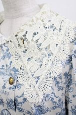 画像5: m petit by misako / トワルドジュイレース襟ワンピース M オフ/ブルー H-26-07-18-030-LO-OP-NS-ZH (5)