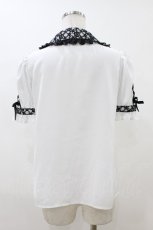 画像2: Secret Honey / レースアップ袖フリルブラウス M ハイショクホワイト H-26-07-18-1053-CA-BL-YZ-ZH (2)
