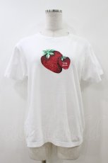 画像1: Nile Perch / いちごプリントTシャツ F ホワイト H-26-07-18-1055-LO-TO-YZ-ZH (1)
