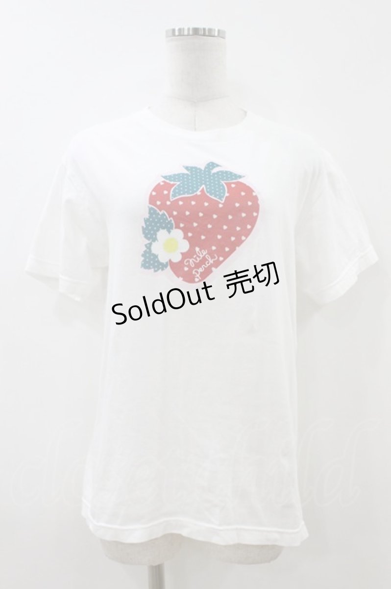 画像1: Nile Perch / ハートドットいちごプリントTシャツ F ホワイト H-26-07-18-1056-LO-TS-YZ-ZH (1)
