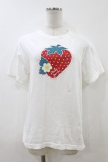 画像1: Nile Perch / ハートドットいちごプリントTシャツ F ホワイト H-26-07-18-1056-LO-TS-YZ-ZH (1)