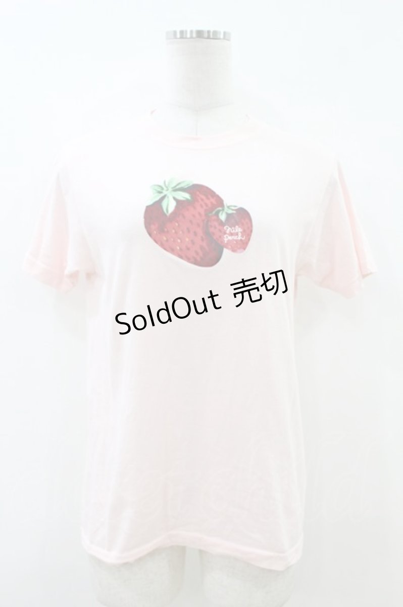 画像1: Nile Perch / いちごプリントTシャツ F ピンク H-26-07-18-1058-LO-TO-YZ-ZH (1)