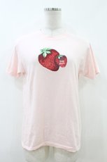 画像1: Nile Perch / いちごプリントTシャツ F ピンク H-26-07-18-1058-LO-TO-YZ-ZH (1)