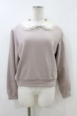 画像1: Fi.n.t / ヴィンテージサテン衿付きスウェットプルオーバー Free PINK BEIGE H-26-07-18-1059-CA-TO-NS-ZH (1)