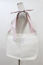 画像1: evelyn / ロゴ刺繍トートバッグ  白/ピンク H-26-07-18-1020-LO-BG-NS-ZH (1)