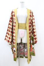 画像1: metamorphose / 百花繚乱〜まほろばの舞〜着物風羽織り Free 深緋×えんじ H-26-07-18-1025-ME-JA-NS-ZH (1)