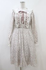 画像1: Honey Cinnamon / はしごレース花柄ワンピース M 白 H-26-07-18-1031-LO-OP-NS-ZH (1)