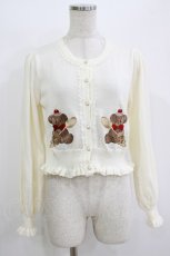 画像1: axes femme kawaii / クマパフェ刺繍ニットカーデ M オフ H-26-07-18-063-AX-TO-NS-ZH (1)