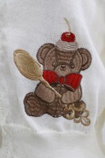 画像3: axes femme kawaii / クマパフェ刺繍ニットカーデ M オフ H-26-07-18-063-AX-TO-NS-ZH (3)