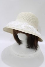 画像1: m petit by misako / パールリボンハット  オフ H-26-07-18-082-LO-AC-NS-ZH (1)