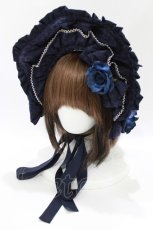 画像1: metamorphose / Dim lightハーフボンネット  ネイビー H-26-07-18-085-ME-AC-NS-ZH (1)