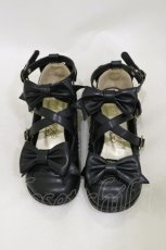 画像1: metamorphose / トリプルリボンクロスストラップシューズ S(約22.5cm) ブラック H-26-07-20-041-ME-SH-YZ-ZH (1)