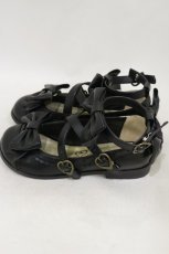 画像2: metamorphose / トリプルリボンクロスストラップシューズ S(約22.5cm) ブラック H-26-07-20-041-ME-SH-YZ-ZH (2)