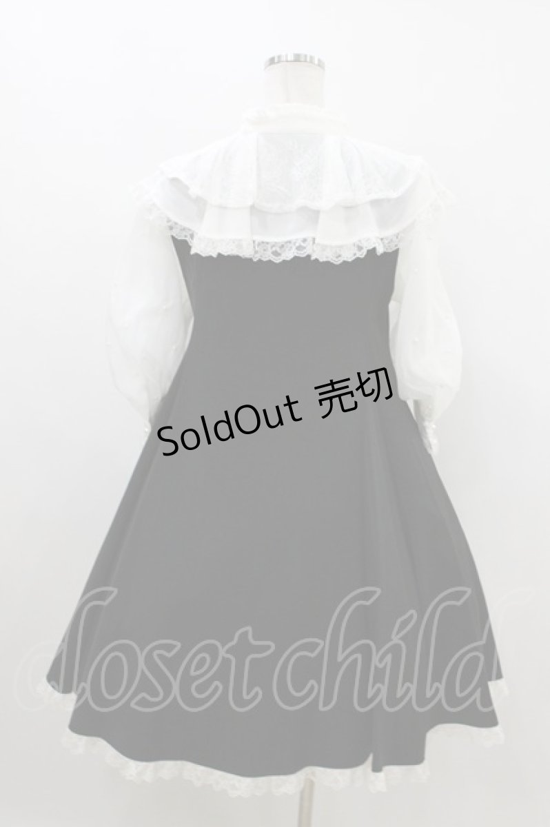 画像2: mellfy memory / Lacy millefeuille frill collar ワンピース M ブラック H-26-07-20-010-0-OP-NS-ZH (2)