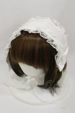 画像1: metamorphose / Lacyフリルヘッドドレス  オフ白 H-26-07-20-032-ME-AC-YZ-ZH (1)