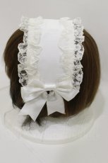 画像2: metamorphose / Lacyフリルヘッドドレス  オフ白 H-26-07-20-032-ME-AC-YZ-ZH (2)
