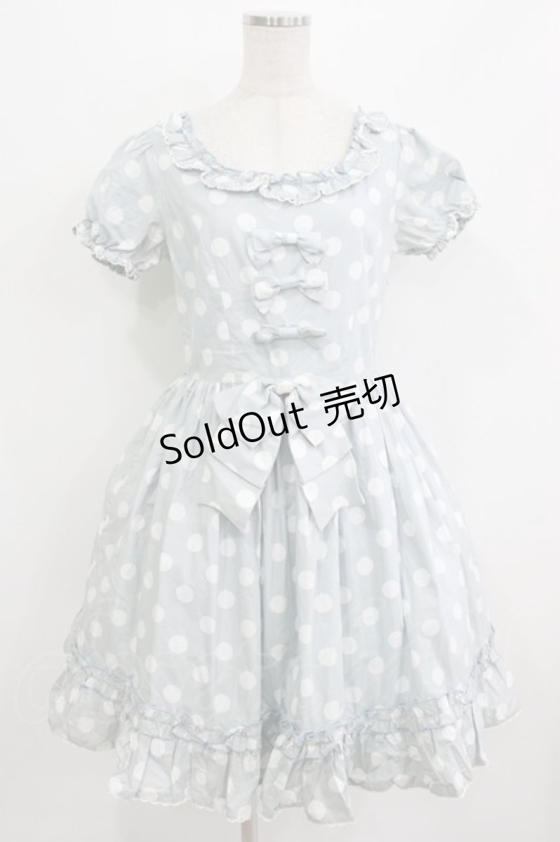 画像1: metamorphose / ドットプリントワンピース Free サックス H-26-07-21-033-ME-OP-NS-ZH (1)