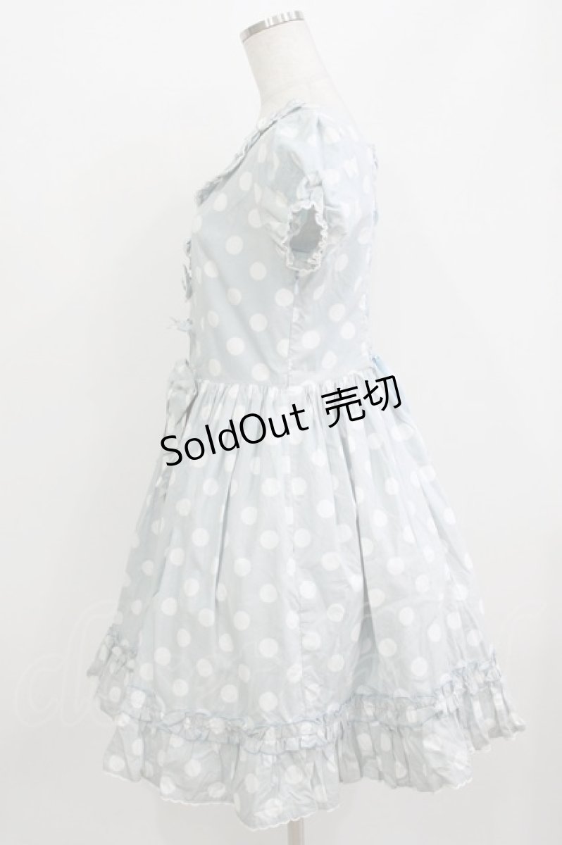 画像2: metamorphose / ドットプリントワンピース Free サックス H-26-07-21-033-ME-OP-NS-ZH (2)