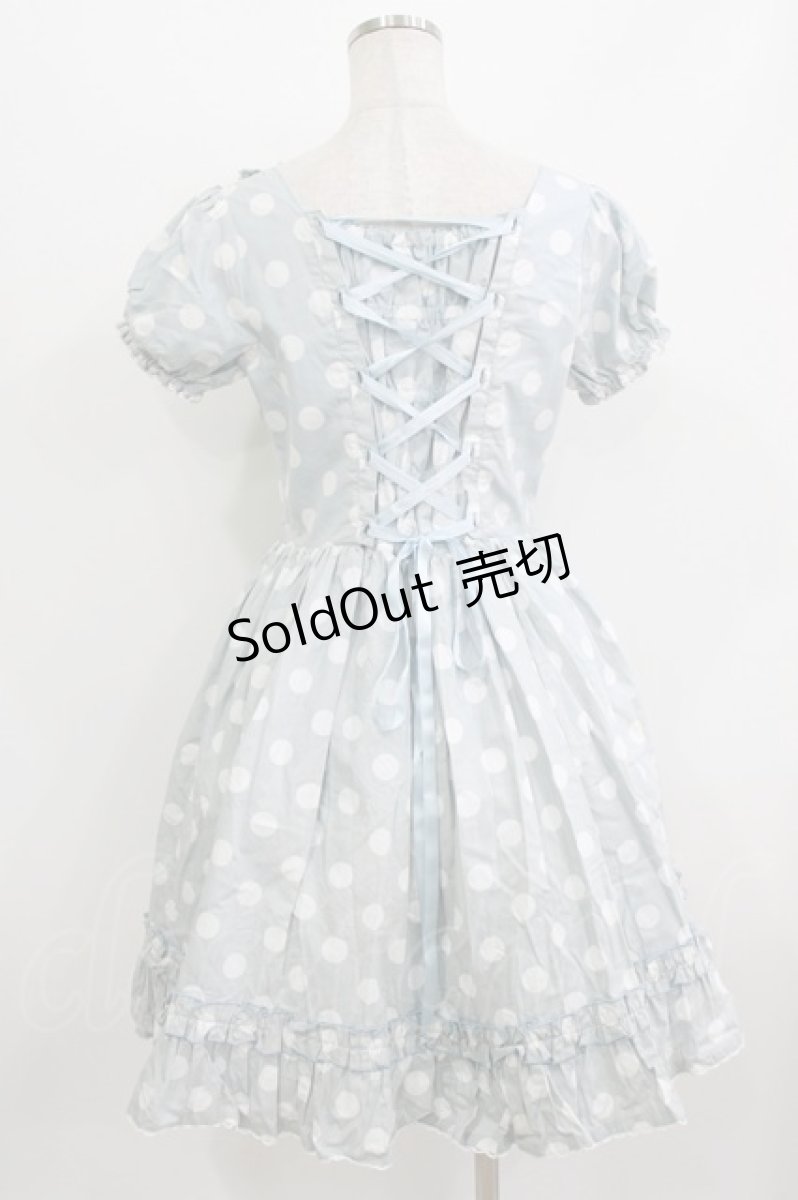 画像3: metamorphose / ドットプリントワンピース Free サックス H-26-07-21-033-ME-OP-NS-ZH (3)